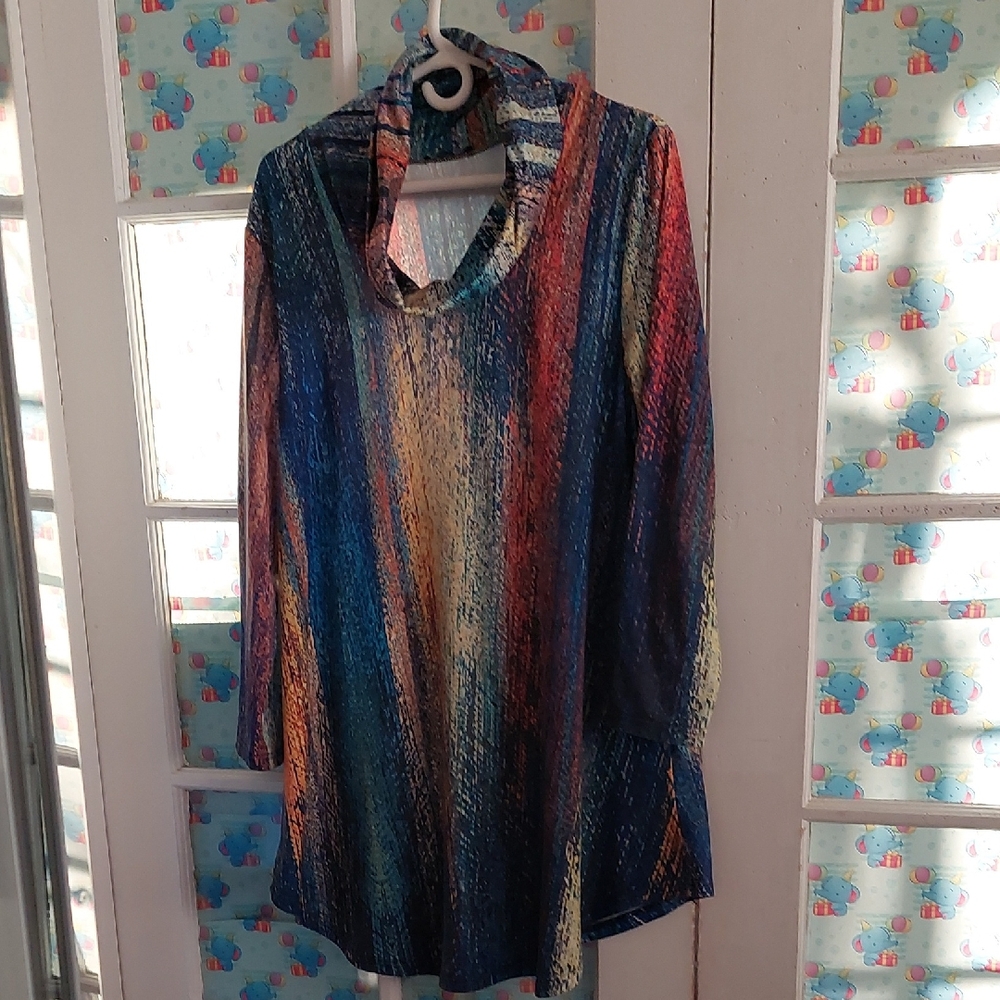 Multicolor Long Sleeve Tunic Lily By Firmiana Size Large
